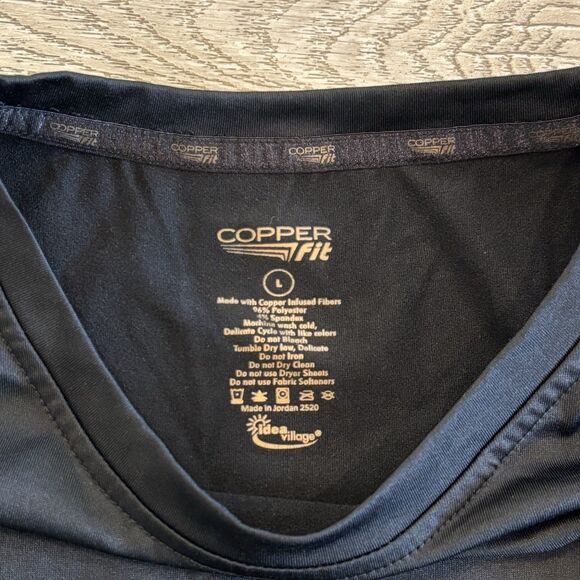 Copper Fit Shirt Mens Large Black Long Sleeve Outdoor Performance Tee Recovery - Picture 3 of 7